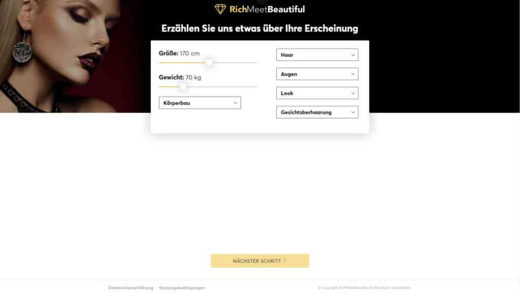 RichMeetBeautiful Registrierung