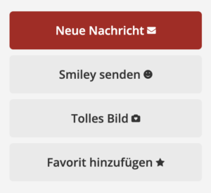 Screenshot der Kontaktfunktionen auf ab50.de zum Senden von Nachrichten und Smileys.
